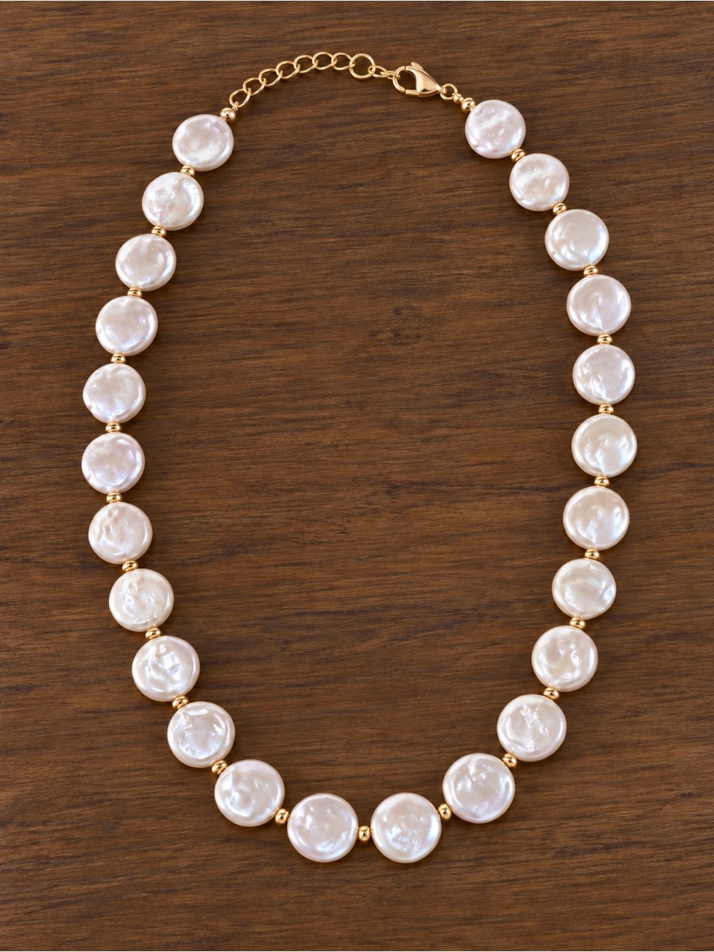 Anthropologie “Freshwater Pearl Disc Cluster” Baroque Repeating Beaded Necklace - Picture 7 of 11